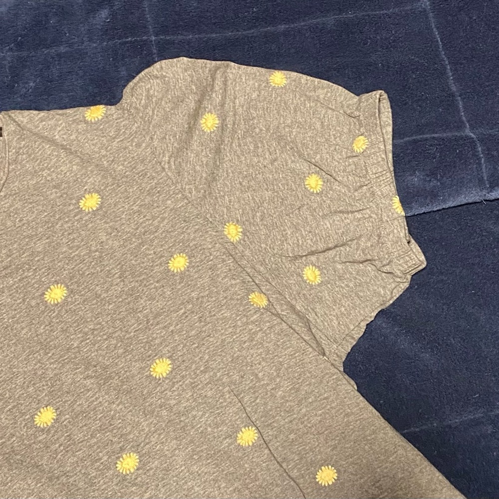 Grey Sunflower Shortsleeved Cotton Shirt - DIP